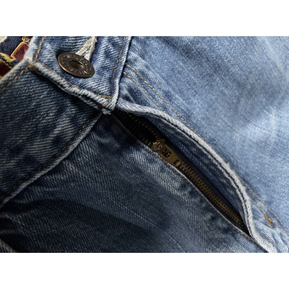 Y2K Vintage Levi’s 514 Slim Straight Men’s W36 L34 Blue Distressed Denim Jeans